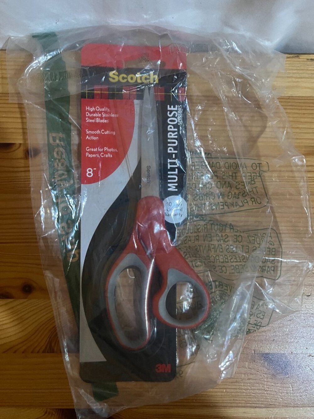 Scotch Multi-Purpose Stainless Steel Scissors, 8 Inches, Red & Gray, Great for H
